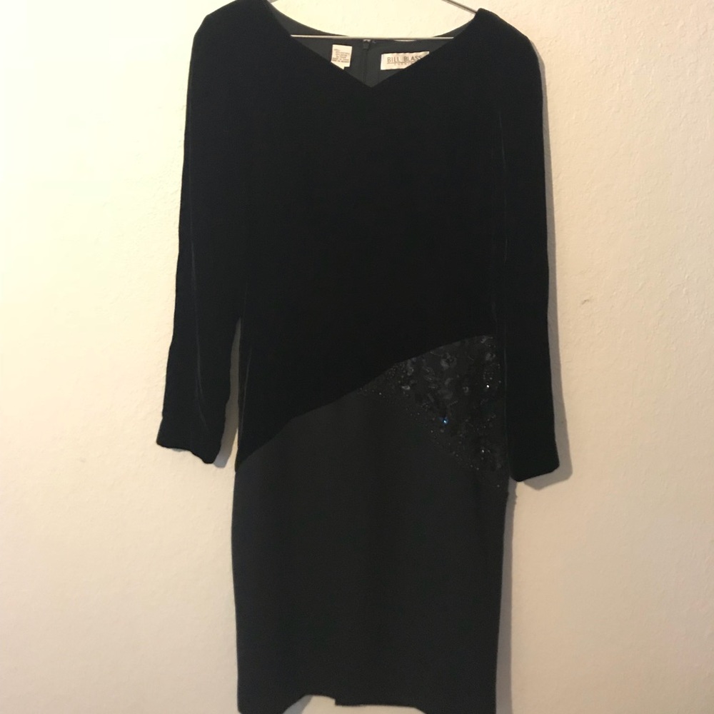 Designer Bill Blass Size 10 Black Cocktail Dress